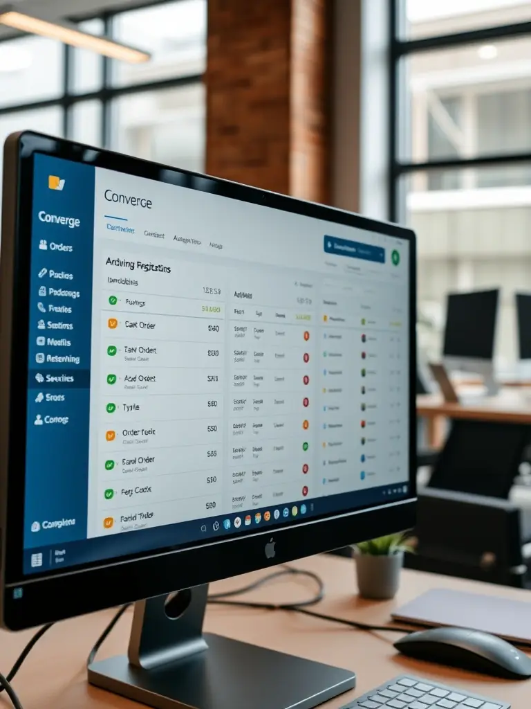 A visual representation of Converge's order registration system, demonstrating its ability to streamline order management and acceptance processes for e-commerce businesses.