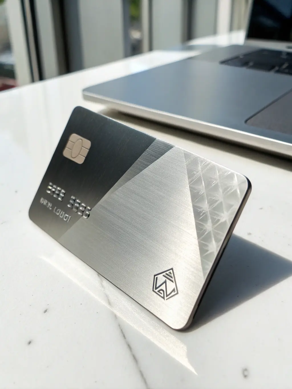 A close-up shot of a Shopify Balance card, emphasizing its sleek design and functionality for managing business finances.